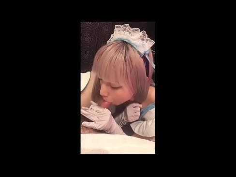 ❤️ 日本偶像[mayuka]，法国女仆装，第一部分，口交和用乳液打飞机 ❌ 自制毛片❤